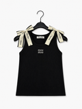 TOP MIU NOIR À NŒUDS